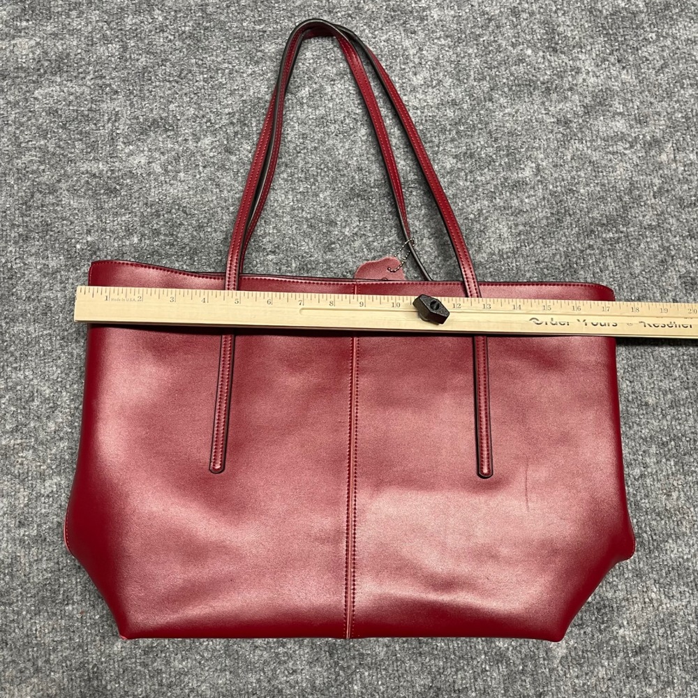Obosoyo Women Red Tote Bag Zip Top Shoulder Bag Minimalist Work Bag - Picture 10 of 13